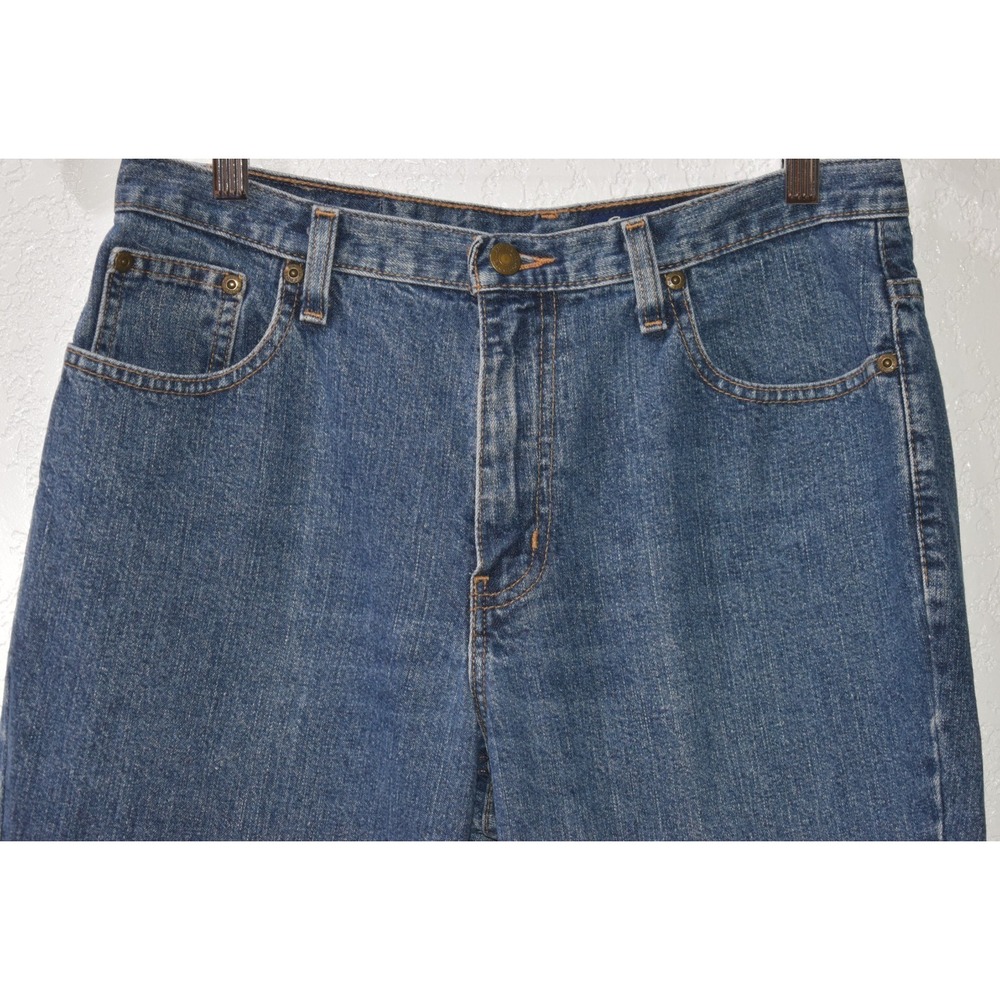 Eddie Bauer 10P Petite Blue Jeans 100% Cotton 5-Pocket High Rise Straight Leg - Picture 3 of 16